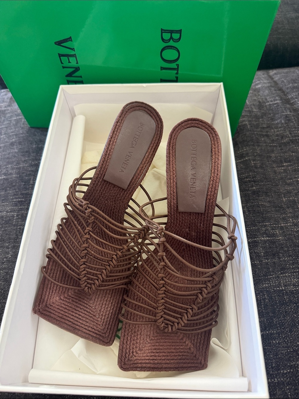 Bottega Veneta Stretch Chocolate Brown Woven Slide Sandal - Picture 5 of 5
